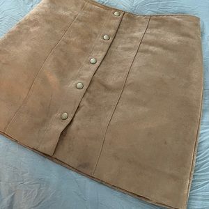 GAP Faux Suede Mini Skirt with Button Detail